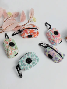 PETCHIC Pet Dog Walking Printed Poop Bag Dispenser, Hands-Free Dog Waste Bag Dispenser, Fashionable Dog Waste Cleanup Bag, Leash Clip Garbage Bag Holder - Multicolor - View 1