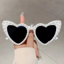 1/2/9/10件組 女款心形度假時尚珍珠裝飾眼鏡，婚禮風純色「Bride」字母裝飾婚禮紀念禮物眼鏡 - B T B - 查看 4