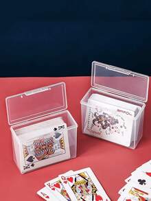 Caja de almacenamiento de tarjetas de plástico, caja de almacenamiento de tarjetas de intercambio de plástico transparente, caja de almacenamiento de tarjetas de béisbol, fundas de tarjetas de plástico transparente suave, diseño de ranura de carga superior, adecuado para tarjetas graduadas, mazos - transparente - Ver 5