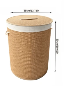 Round Rattan Laundry Basket With Lid, Large Breathable Woven Hamper With Detachable Liner & Rope Handles, Dustproof Clothes Storage Bin For Bedroom Bathroom Balcony, Perfect For Adult Family Daily Garment Sundry Organizing - Multiple Specifications - View 14