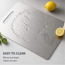 CINEYO 3pcs Titanium Alloy Cutting Board Set With Stand, Chopping Board Set, Kitchen Accessories, Multi-Size Titanium Alloy Kitchen Cutting Boards, Suitable For Fruit And Bread Baking Mat, Easy To Clean Cooking Preparation Board - View 7