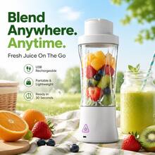 Portable Blender | Cordless | 24-Oz. Vessel | Personal Mixer For Shakes & Smoothiee | Leakproof Lid & Sip Spout | USB-C Rechargeable | White | - 0.5L-1L - View 6