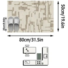 1件裝北歐現代極簡抽象設計不對稱幾何圖案軟絨仿羊絨地毯，適用浴室、廚房、玄關、走廊、床邊、客廳、臥室，四季通用可機洗地墊，居家裝飾 - 彩色 - 查看 17