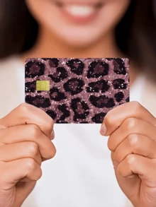 1pc Purple Leopard Print Credit Card Sticker Privacy Protection Card Skin, Realistic Leopard Pattern Birthday Gift PVC Material Anti-Fingerprint Anti-Scratch Wear-Resistant Card Sleeve, Suitable For Men, Women, Couples, Small Chip Card, Bank Card, Credit Card, Transportation Card, Student Campus Card Personalized DIY, Beauty Influencer Style Social Leopard Print Enthusiast Must-Have - Type a - View 7