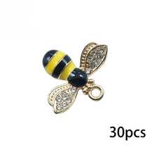 30/50pcs Gold Bee Charm Pendant, Decorated With Black And Yellow Enamel, Exquisite Craftsmanship, Ideal For DIY Necklace, Bracelet, Earring Making, Perfect Gift - Multicolor - View 6