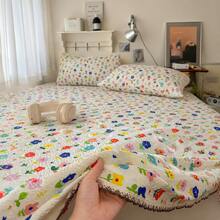 Set Sprei 3 Potong dengan Hiasan Renda, Motif Bunga, Renda Rajutan, Gaya Pedesaan Inggris, Cocok untuk Tempat Tidur Tunggal, Tempat Tidur Ganda, Tempat Tidur Mahasiswa - MultiWarna - View 7