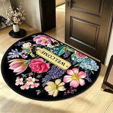 1pc Vibrant Bohemian Mandala Entrance Mat - Washable, Lightweight Durable Polyester Doormat, Colorful Semi-Circle Design, Suitable For Indoor/Outdoor Use, Entrance Mat | Bohemian Style Mat | Washable Mat, Washable Area Rug, Home Decor Carpet - Multicolor - View 8