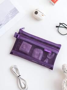 6pcs Minimalist Transparent Mesh Coin Purse, Portable Mini Zippered Change Pouch, Travel Coin Wallet, Can Store Cards, Keys And Loose Change,Back To School - A - View 12