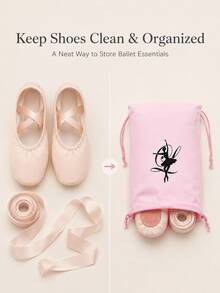 1pc Dance Shoe Storage Bag, Ballet Organizer Bag, Satin Ballet Shoe Bag, Dance Shoe Bag, Ballet Accessories, Girls Ballet Gear - Multicolor - View 6