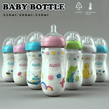 1 bình sữa PP in hình, dung tích 330ml/260ml/250ml/150ml, thiết kế cong chống rơi dễ cầm nắm, vạch chia rõ ràng giúp cho bé bú khoa học, núm vú silicon mềm mại, có thể tháo rời hoàn toàn, thích hợp làm quà tặng cho trẻ sơ sinh, quà Giáng sinh. - Nhiều màu - Xem 4