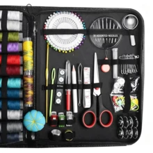 EDCUEBE7 183pcs Sewing Tool Kit, Includes Sewing Needles, Multi-Color Threads, Scissors, Thimbles, Threaders And Measuring Tape, DIY Sewing Storage Bag, Suitable For Home And Travel (Accessory Colors Random) - Black Sewing Bag - View 4