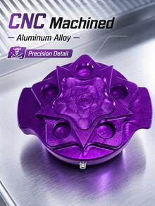 Motorcycle Water Tank Cap Cover, 1pc Universal Full Cnc Aluminum Alloy Radiator Cap Decorative Cover, Anodized Star Design Coolant Tank Lid Cover, Radiator Filler Cap Trim, Motorbike Scooter Modification Accessory For Nmax Aerox Pcx Adv Click - A - View 8