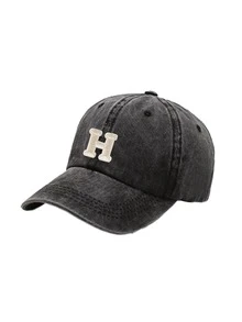 1pc Fashion Black 26 Letter Patch Minimalist Duck Bill Cap, Curved Brim Dad Hat, Outdoor Adjustable All-Season Face-Slimming Versatile Baseball Cap - Black - View 13