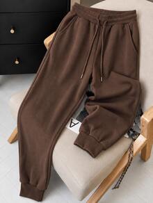 Women Sweatpants - Red, Gray, and Brown - View 3