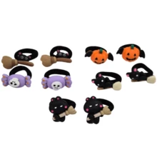 SANRIO 10入萬聖節髮圈－趣味南瓜、幽靈、蝙蝠、貓咪設計，適合女孩的萬聖節禮物 - 萬聖節款式 - 查看 9