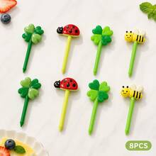 WGROOM 8pcs/16pcs Plastic Random Color Fruit Forks, Disposable Dessert Cake Fruit Picks, Kitchen Dessert Forks, Suitable For Wedding, Banquet, Gift, Birthday - Multicolor - View 4