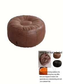 Faux Leather Storage Bean Bag Cover With Storage Function, Provides A Convenient Space To Store Old Clothes And Household Items. Note: This Listing Includes Only The Fabric Cover, Without Any Internal Filling. - Multicolor - View 11