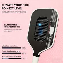T700 Raw Carbon Fiber Pickleball Paddle: Powerful Spin, Grit, And Balance With 16mm Profile And Textured Surface - Pink - View 5