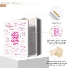 1pc Religious Theme Poster, Fashion Wall Art, Includes Bible Verses, Suitable For Christian College Students, Pink Decorative Art, 'Divine Identity' Poster, Suitable For Church Decor, Canvas Print - 1PC - View 6