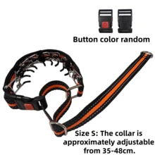 Anti-Burst Dog Training Collar, Double-Layer Reflective Nylon Iron Chain Dog Collar, Outdoor Dog Training Collar, Adjustable Size And Length, Metal Training Dog Chain Nylon Strap, Pet Behavior Correction Pet Supplies Collar (Lock Color Randomly Sent) - Multicolor - View 4