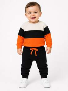 Winter Children's Sweatshirt Set For Boys - Burnt Orange - View 2