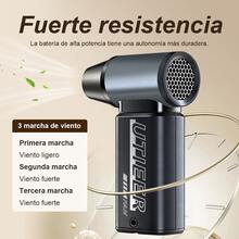 Soplador de polvo turbina portátil UTIEER recargable, ventilador de alta velocidad, incluye 7 accesorios: boquillas intercambiables y cepillos de limpieza, flujo de aire potente multiusos para automóvil, teclado, limpieza del hogar y actividades al aire libre - Negro - Ver 4