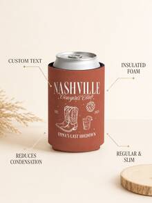 1pc Customizable Text Insulated Cup Sleeve, Personalized Name Beer Cup Sleeve, Custom Bachelorette Party Keepsake, Personalized Wedding Anniversary Insulated Cup Sleeve - Multicolor - View 5