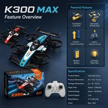 Upgraded K300MAX Remote Control Land & Air Flying Car, Transformable 2-In-1 Car Mode/Flight Mode, Land Drift Mode, One-Key Takeoff & Landing, 360° Flip, Multi-Speed Adjustment, Perfect Christmas Gift, Remote Control Drift Car, Toy Drone - View 9