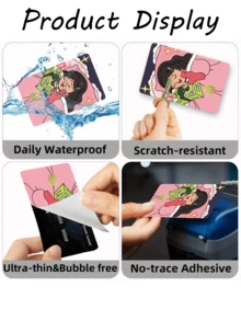 1pc Girly Credit Card Sticker Privacy Protection Card Skin, Wealth Birthday Gift PVC Material Anti-Fingerprint Anti-Scratch Wear-Resistant Card Sleeve, Suitable For Men, Women, Couples, Small Chip Card, Bank Card, Credit Card, Transportation Card, Student Campus Card Personalized DIY - Type a - View 8