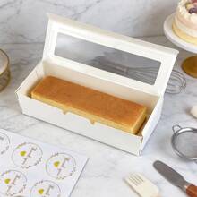 10/20/40pcs Clear Window Macaron Packaging Boxes With Labels, 8x3x2 Inches, Fits 6-8 Macarons, Suitable For Cookies, Candies, Truffle Chocolates, Cake Pops, Wedding Gifts, Birthday Gifts - White - View 7