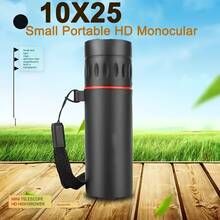 10X25 High Power Monocular Telescope - Durable Rubber Lightweight Design, Fixed Focus, Ergonomic Grip - Suitable For Hiking, Camping, Bird Watching, Hunting, Fishing (Black), Camping Essential, Portable Optical Instrument, Easy Storage Box - Multicolor - View 9