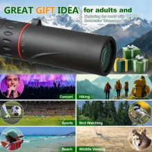 10X25 High Power Monocular Telescope - Durable Rubber Lightweight Design, Fixed Focus, Ergonomic Grip - Suitable For Hiking, Camping, Bird Watching, Hunting, Fishing (Black), Camping Essential, Portable Optical Instrument, Easy Storage Box - Multicolor - View 4