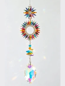 Colorful Diamond Crystal Light-Catching Hanging Decor, Suitable For Home Decor/Garden Decor/Christmas Decor/Halloween Decor/Mother's Day Gift - Multicolor - View 8
