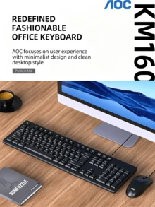 AOC KB161 Wired Keyboard USB For Laptop Desktop Business Office Portable Universal Keyboard - View 2