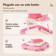 Baby Stroller With Canopy, Convertible High Chair, Adjustable Height - Pink - View 3