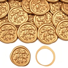 20 PCS/PACK 3D Wreath Heart Wax Seal Sticker,Wedding Invitation Envelope Seal Stickers,Self- Adhesive White Flower Stickers, Perfect For Invitation, Gift Wrapping, Christmas - Bow - Brown - View 3