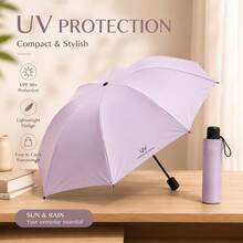 Payung Lipat Manual Pelindung UV, Payung Portabel untuk Dua Fungsi: Matahari & Hujan, Payung Perjalanan Ringan Anti-UV Premium untuk Aktivitas Luar Ruangan, Pantai, dan Perjalanan - MultiWarna - View 5