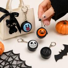 Portachiavi a pressione a tema Ognissanti con cartoni animati, ciondolo rotondo per zaino a forma di zucca, fantasma e scheletro, divertente decorazione antistress per borsa, adatto per feste di Ognissanti, regalo per le vacanze e ornamento portatile da appendere - Multicolore - Visualizzare 3