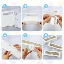 10/20/40pcs Clear Window Macaron Packaging Boxes With Labels, 8x3x2 Inches, Fits 6-8 Macarons, Suitable For Cookies, Candies, Truffle Chocolates, Cake Pops, Wedding Gifts, Birthday Gifts - White - View 5