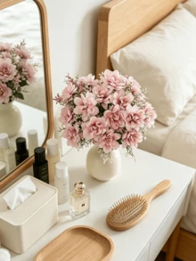 1/3 Buquê de Flores de Peônia Artificiais, Flores de Seda, Buquê de Peônia Falsa, Adequado para Decoração de Casa Estilo Fazenda, Centro de Mesa de Casamento Boêmio, Flores de Plástico Artificiais em Lote, Pode Ser Usado para Decoração de Vaso - Rosa Bebê - Visão 4