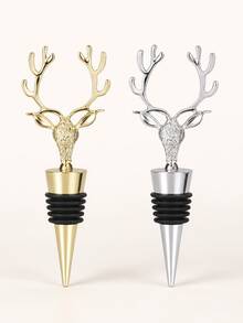 8pcs Deer Head Wine Bottle Stopper Gold Silver Sealer Tabletop Bar Decor - Multicolor - View 1