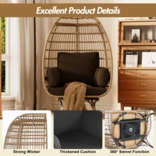 Patio Lounge Chair & Swing Chair - Black - View 2