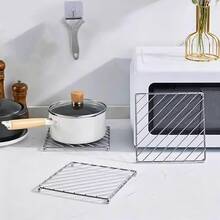 1/2/3pcs Stainless Steel Square Heat-Resistant Kitchen Table Mat, Coaster, Kitchen Utensil Tray, Thickened Pot Pad, Heat-Insulating Stand, Heat-Insulating Mat, Multi-Functional Home Steamer Rack, Anti-Scald Bowl And Plate Rack, Multi-Functional Kitchen Countertop Heat-Resistant Tray, Kitchen Gadget, Suitable For Hot Pot, Frying Pan, Kitchen Accessories, Restaurant Supplies - View 5