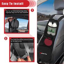 1pc Multi-Function Car Side Storage Bag, Car Seat Back Hanging Organizer With Multiple Pockets, Car Interior Storage Rack For Daily Travel Supplies, Universal Vehicle Interior Accessory - A - View 1