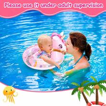 Baby Swimming Ring, Unicorn Infant Swimming Ring With Baby Seat And Double Handles, Children Waist Floating Ring, Suitable For Children's Bathtub, Beach Party And Other Water Activities, Infant Swimming Ring, Summer Water Fun - Pink - View 6