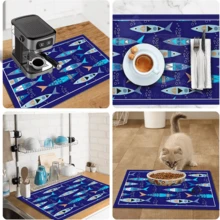 1pc Dish Drying Mat, Coffee Machine Mat, Cartoon Geometric Fish Pattern Dish Drying Mat, Nordic Style Creative Bowl & Plate Drainage Mat, Kitchen Countertop Heat-Resistant Absorbent Non-Slip Protective Mat, Restaurant Bar Cup Mat Table Mat, Daily Kitchen Storage Drainage Scratch-Resistant Mat, Multi-Purpose Desktop Absorbent Drying Mat, Room Desktop Protective Mat, Holiday Gift, Kitchen Decor - XYLSD-767 - View 11