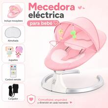 Smart Electric Baby Rocker With 5 Speeds, Bluetooth Music, And Mosquito Net - 查看 1