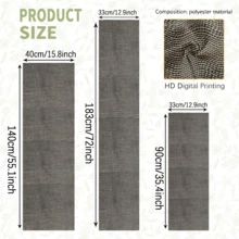 1pc Grey And White Textured Print Table Runner, Minimalist Style Polyester Long Strip Waterproof Oil-Resistant Easy To Clean Tablecloth, Suitable For Dining Room, Kitchen, Home Decor, All Seasons, Due To Lighting, Display And Other Reasons, There May Be Slight Color Difference Between The Actual Product And The Image - Grey - View 3