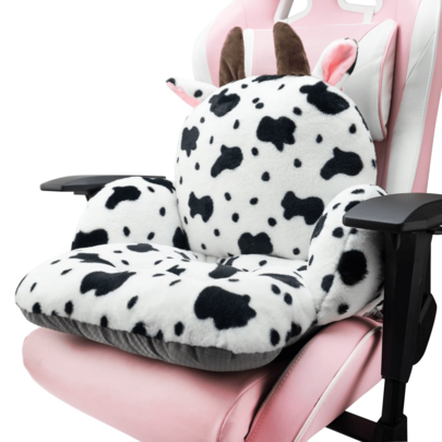 Cute Chair Cushion, Soft Seat Cushions For Office Desk, Kawaii Chair Pillow For Gaming, Comfy Floor Seating For Adults, Cow Stuff For Bedroom Playroom Dining Living Room Decor, 17"X16.5"