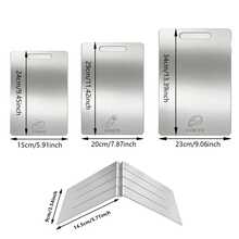 CINEYO 3pcs Titanium Alloy Cutting Board Set With Stand, Chopping Board Set, Kitchen Accessories, Multi-Size Titanium Alloy Kitchen Cutting Boards, Suitable For Fruit And Bread Baking Mat, Easy To Clean Cooking Preparation Board - View 4
